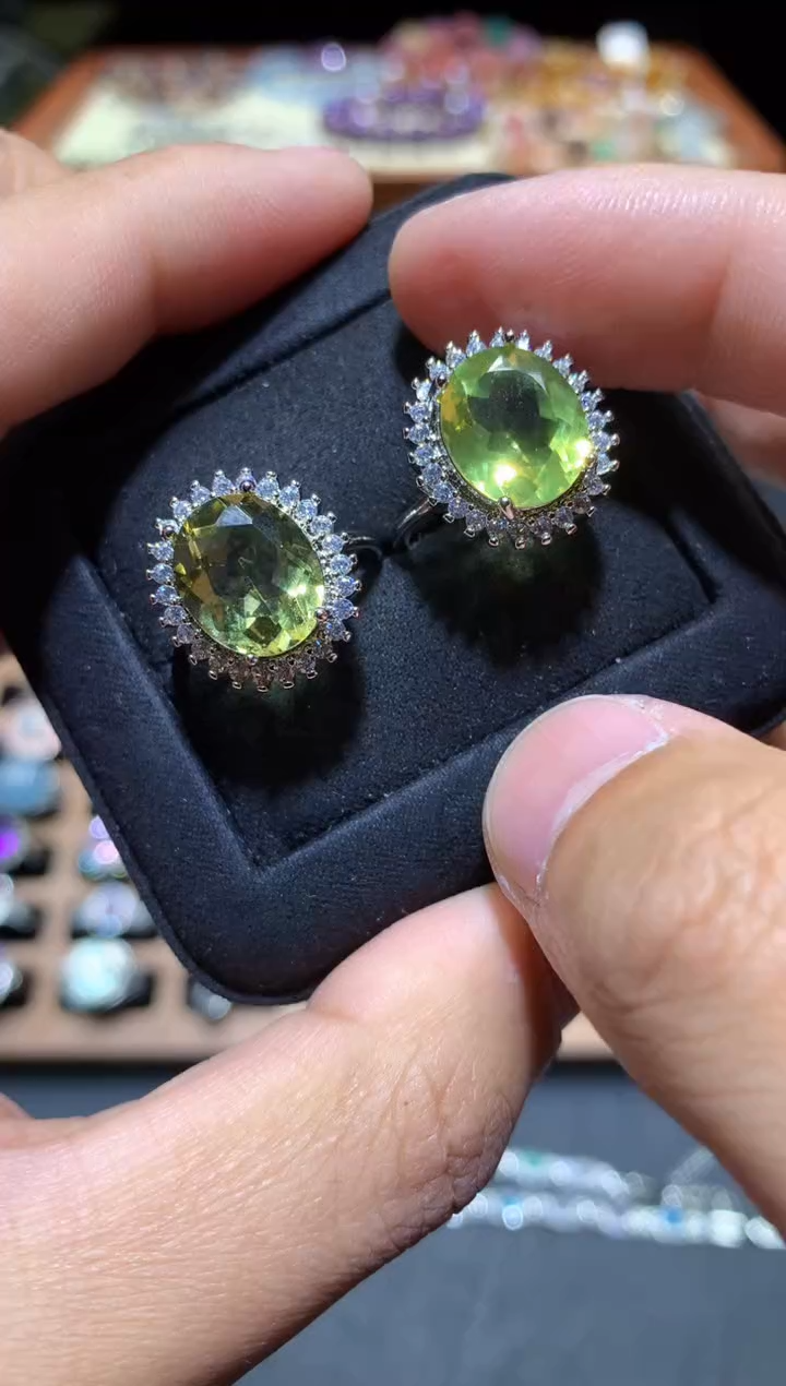 【闪购商品】橄榄石戒指未镶嵌K50【多样性发其一】