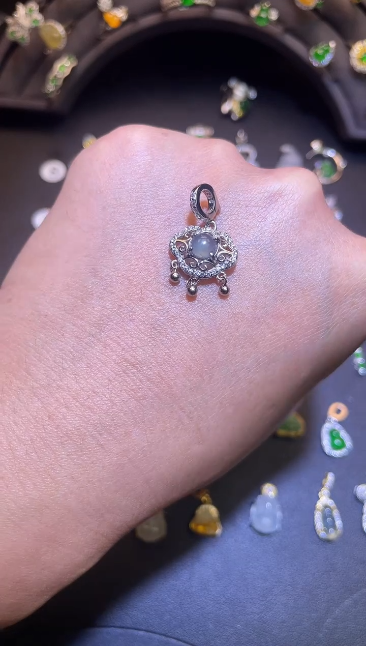 吊坠(不含链)银S925镶嵌翡翠1