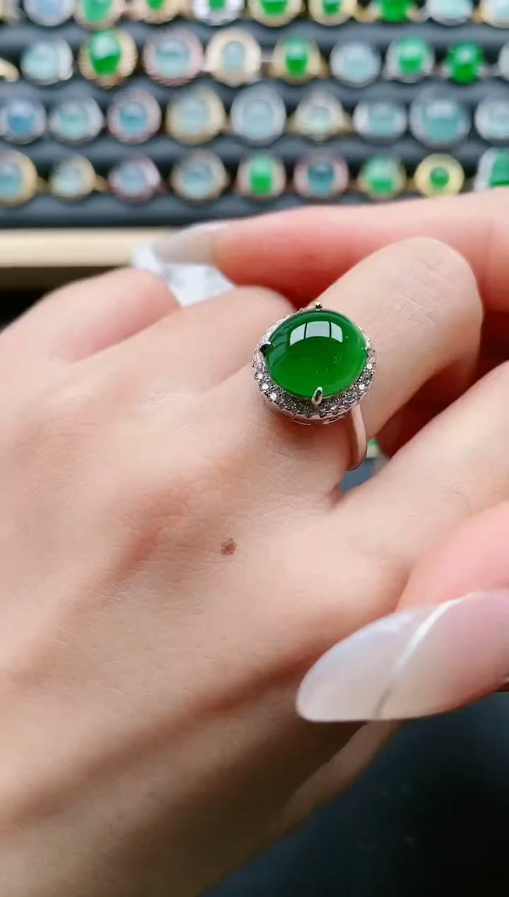 【闪购商品】翡翠戒指银S925镶嵌11111111
