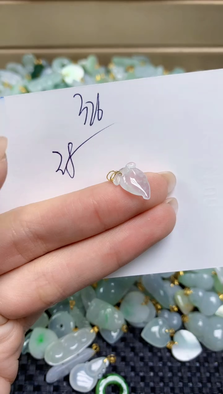 【闪购商品】翡翠颈饰18K金镶嵌天然缅甸A货翡翠