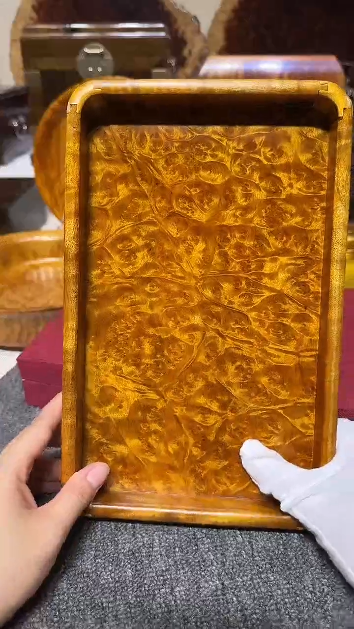 帝王之木：满留疤文承盘 长27宽17高3cm