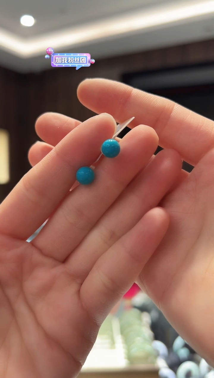 【闪购商品】绿松石耳饰18K金镶嵌6】多样性发其一