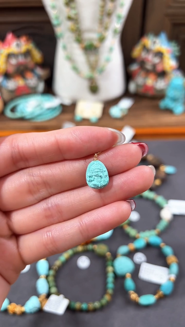 【闪购商品】绿松石提溜18K金镶嵌绿松石提溜