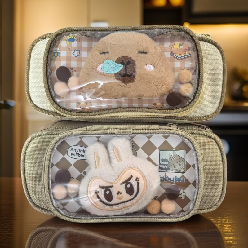 公仔笔袋可爱创意高颜值ins风2025新款超火大容量日式文具盒