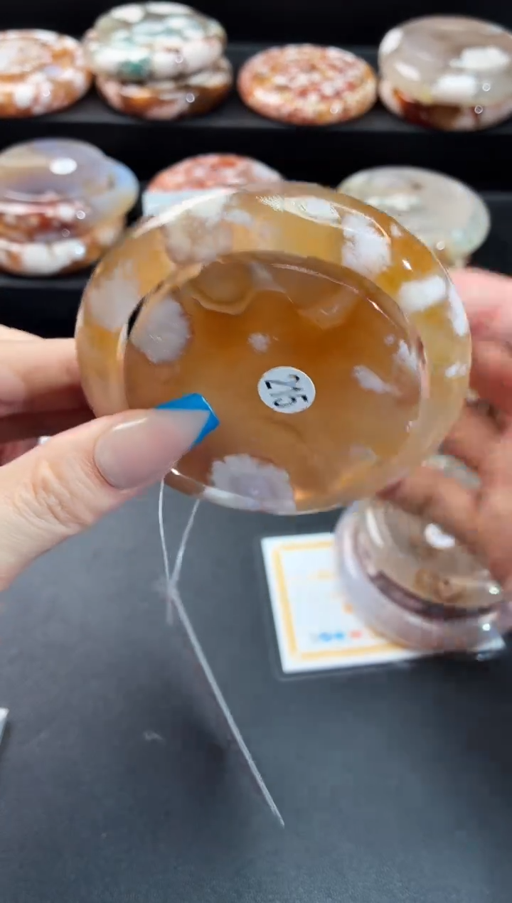 手镯玛瑙/玉髓未镶嵌石英质玉57圈56/57/58带(赠送镯心)