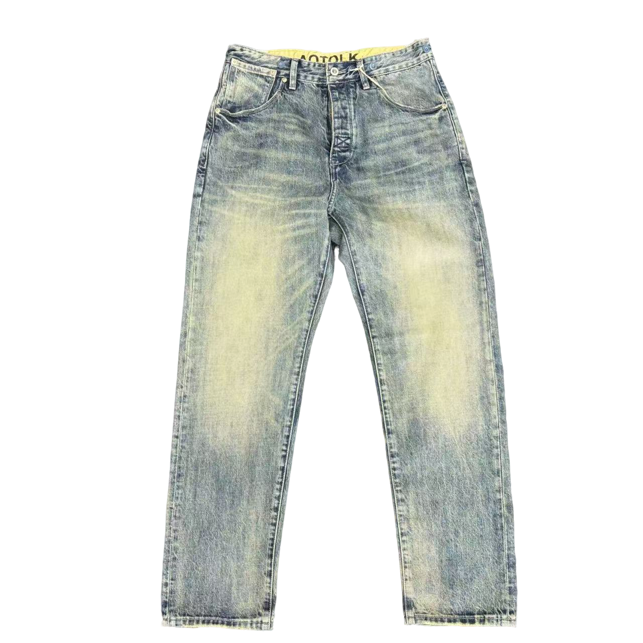 超帅复古色 钮门版男士直筒牛仔裤 水洗做旧 春夏出街必备5072