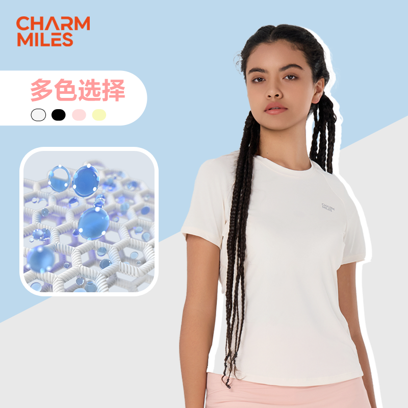 CHARM MILES【直播】彻美夏季修身透气休闲高能感抗静电速干T恤009