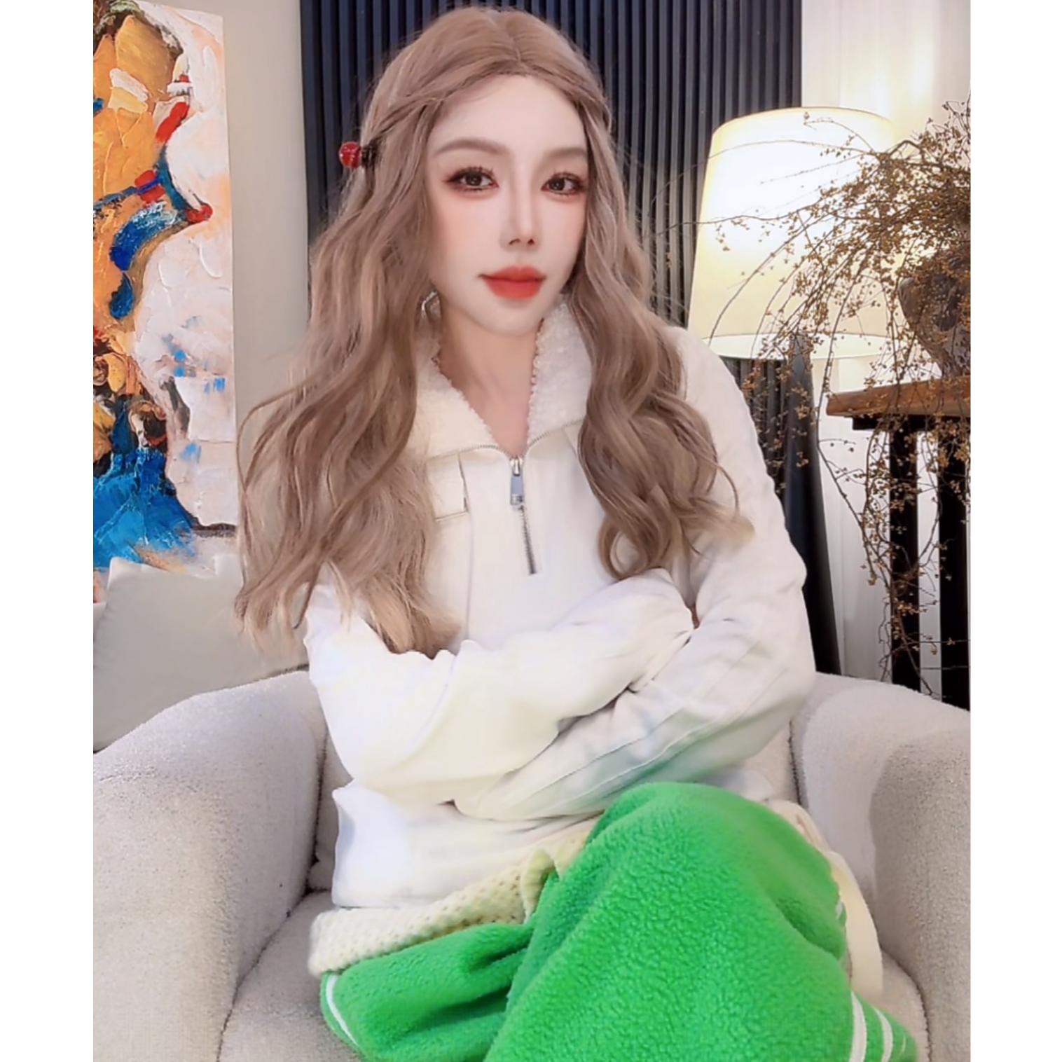 2025冬季新款时尚休闲毛领加绒设计款长袖T恤5173