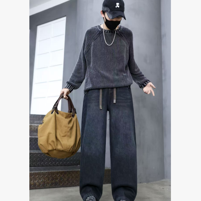 男童冬款后口袋字母AID刺绣加绒牛仔裤 NF8653（165-190）