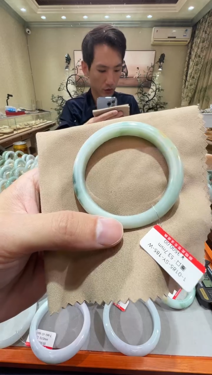 纯天然缅甸A货翡翠手镯53-54mm-1-185号