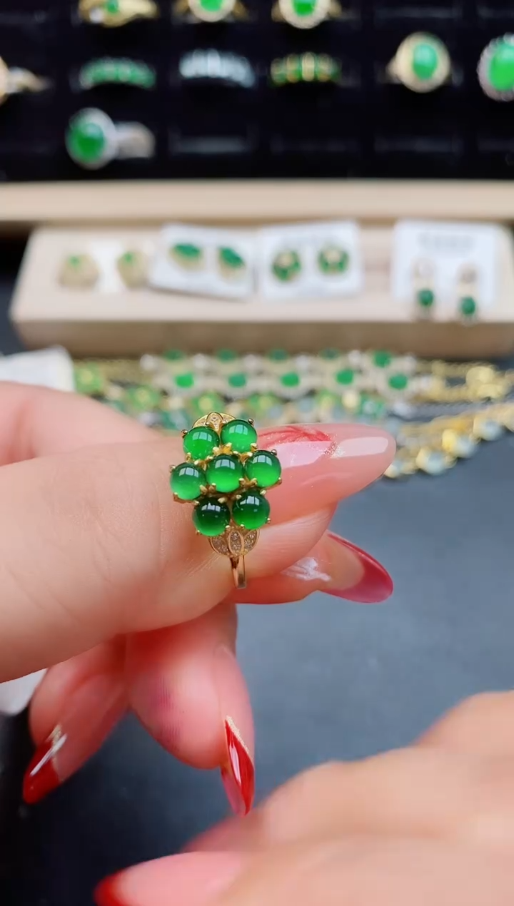 【闪购商品】翡翠戒指银S925镶嵌508550