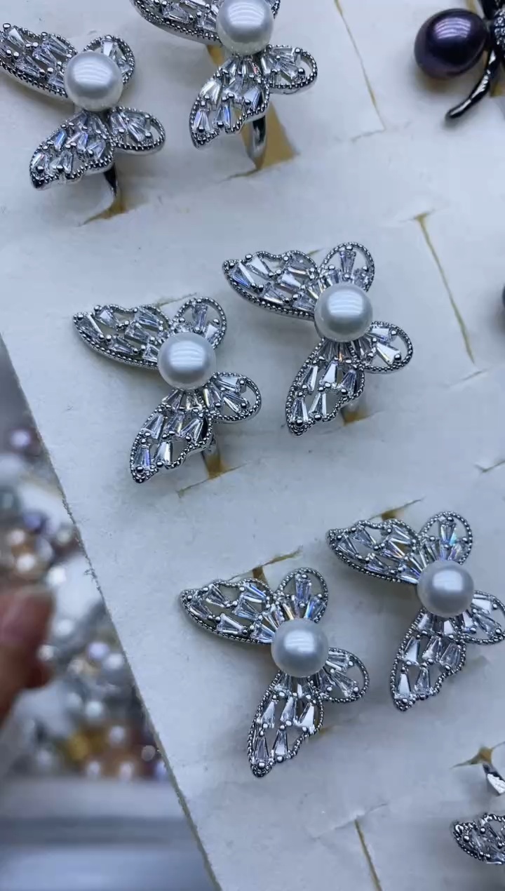 未镶嵌戒指淡水珍珠戒指多样性发其一