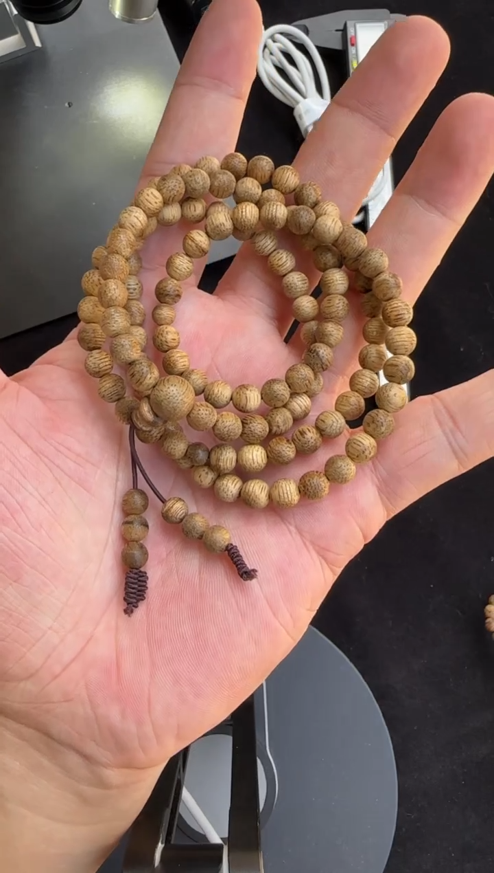 手串沉香LC377 文莱蛇皮纹 沉香天然野