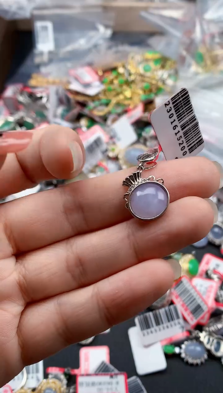 银S925镶嵌戒指翡翠天然A货缅甸翡翠