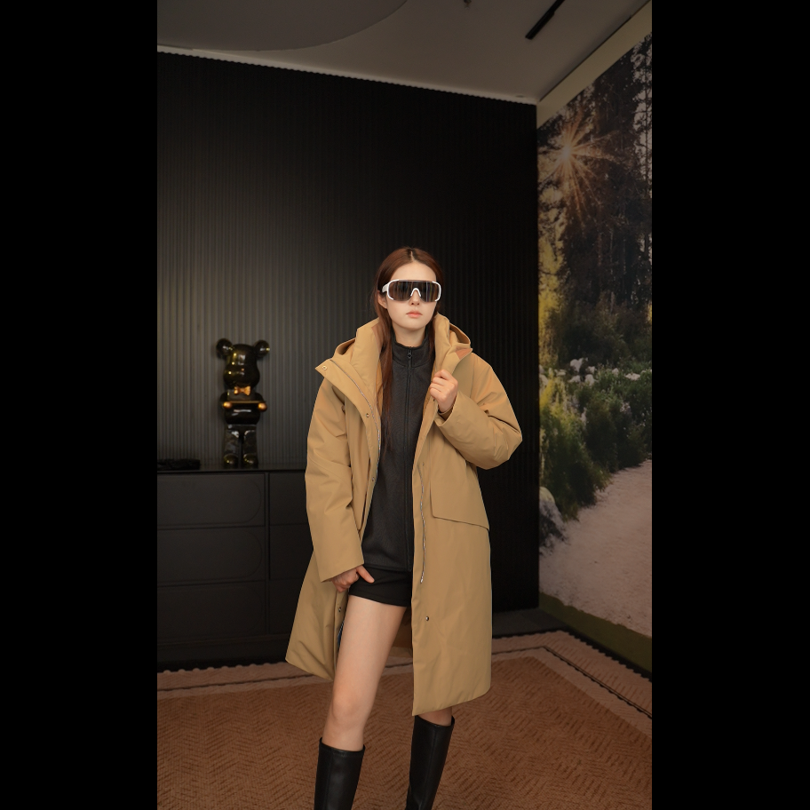 都市机能风壳情侣款风衣鹅绒服5225