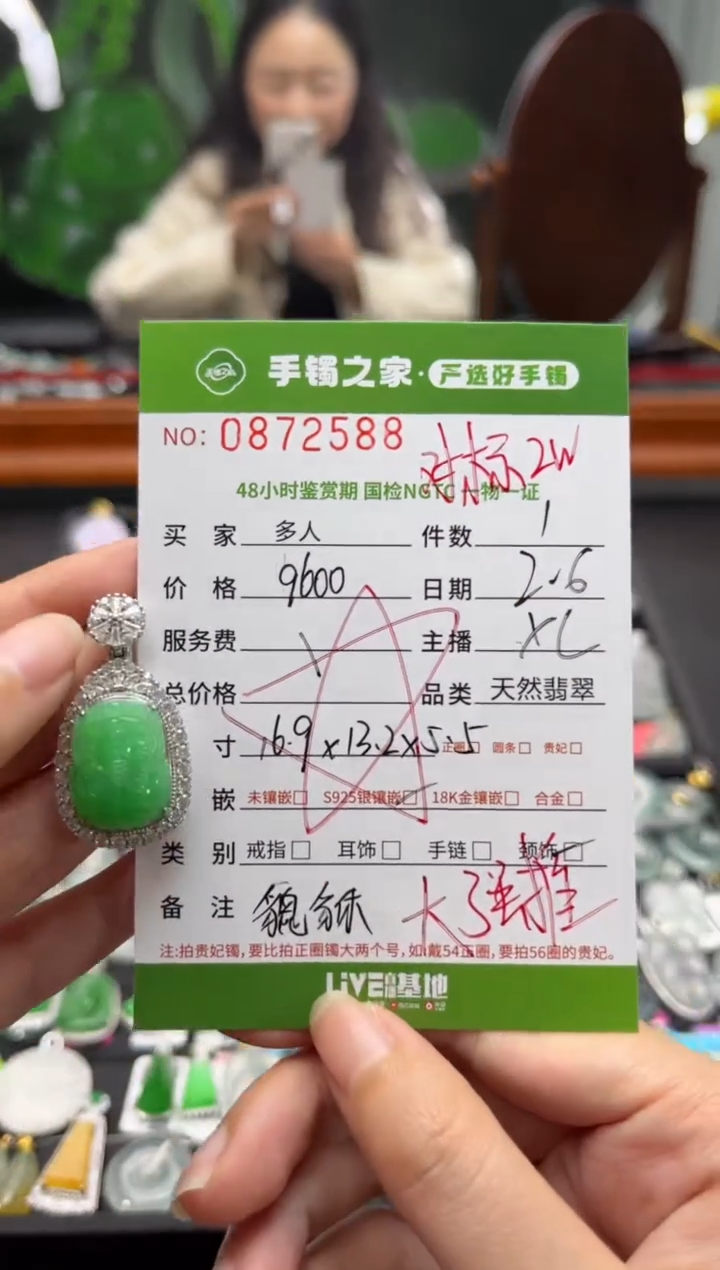 【闪购商品】翡翠颈饰银S925镶嵌多人