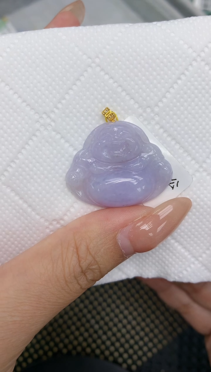 颈饰18K金镶嵌翡翠a货支持复检百元以上9元证书费自理