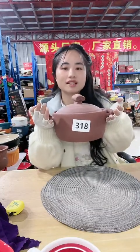 【闪购商品】318瑕疵红陶锅带盖不圆