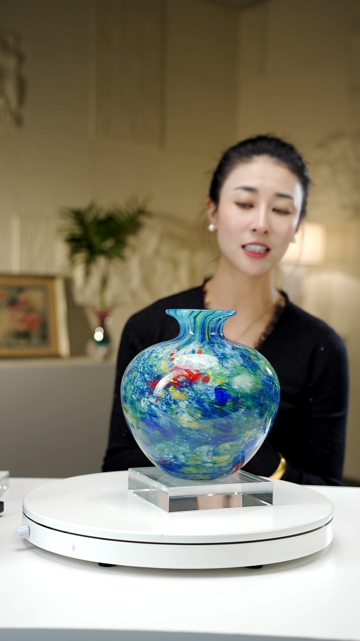 手工艺品琉璃莫奈设计款花瓶