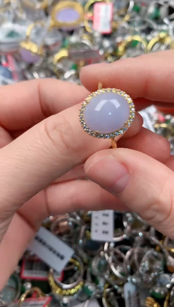 银S925镶嵌戒指翡翠444   8