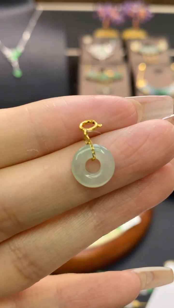 【闪购商品】翡翠颈饰18K金镶嵌净货12482