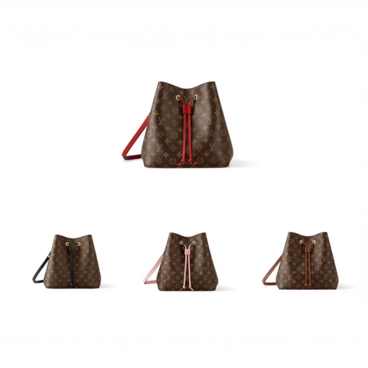 全新未使用 LouisVuitton/路易威登 经典老花水桶包粉色（福利）