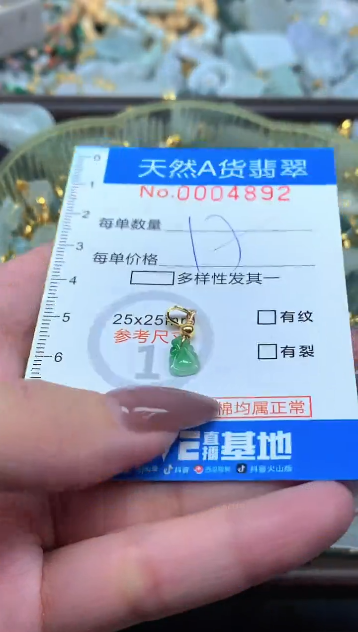 颈饰未镶嵌翡翠净货挂件-4892