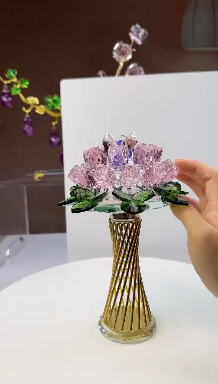 有机玻璃旋转21头玫瑰花