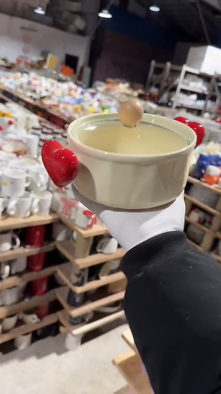 陶瓷爱心泡面碗微瑕 凑满20元包邮