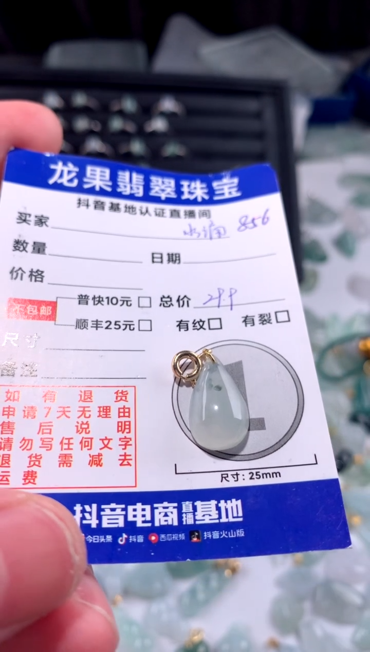 【闪购商品】翡翠颈饰未镶嵌水滴856