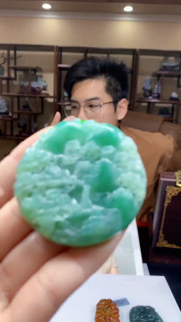 【闪购商品】定制翡翠未镶嵌1002ry-毛货挂件53
