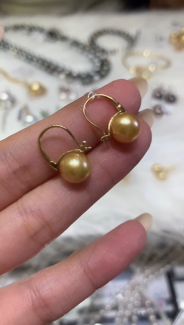18K金镶嵌耳饰海水珍珠A353|3800