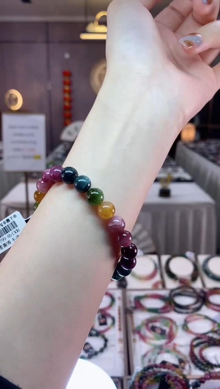 【闪购商品】碧玺单圈手串8mm+未镶嵌一物一证dan