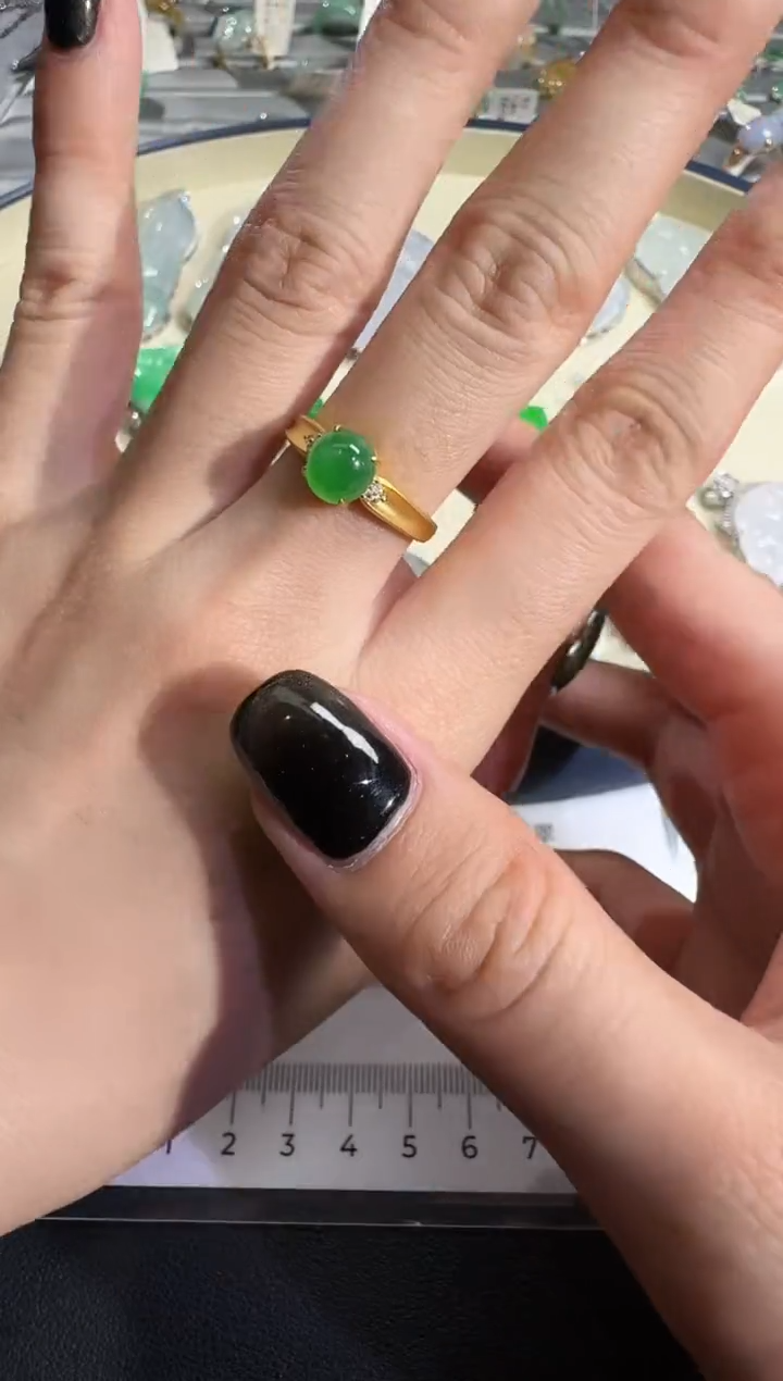 吊坠(不含链)18K金镶嵌翡翠【源头工厂】