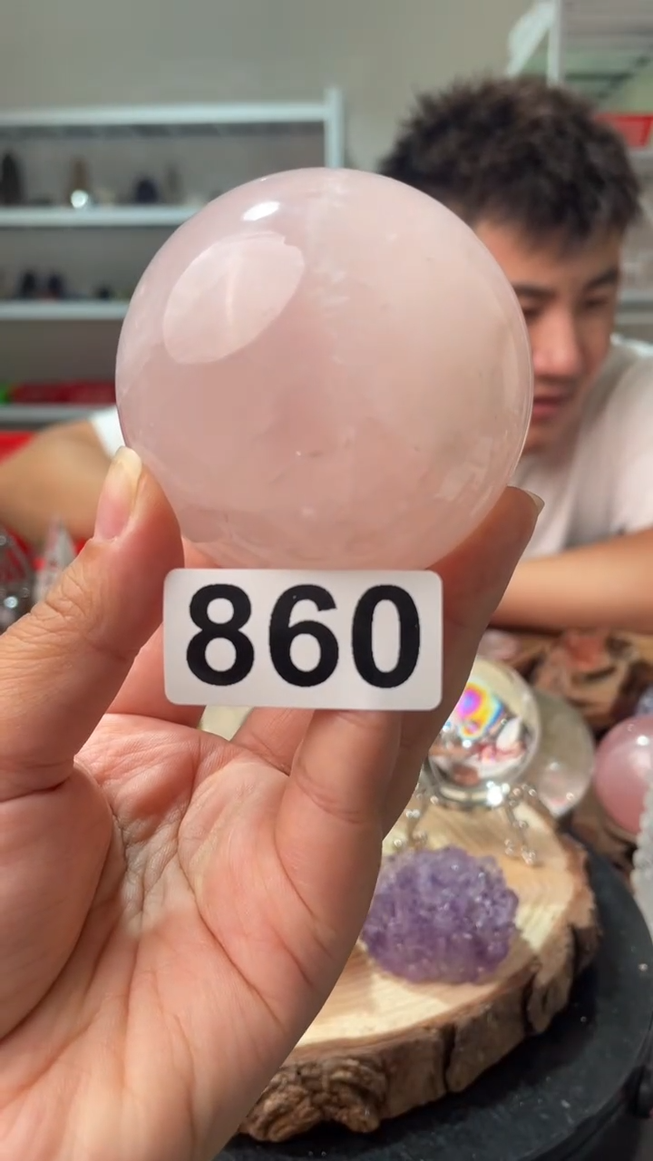 未镶嵌水晶大型摆件（非配饰）粉水晶球860
