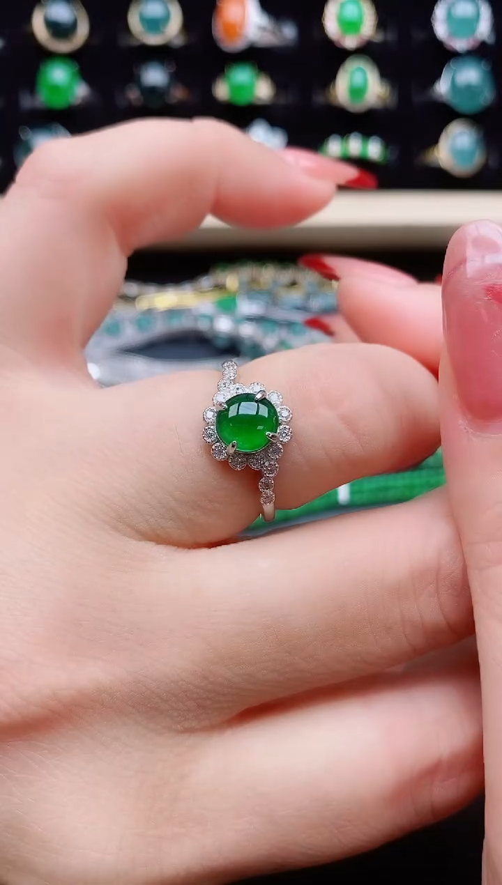 【闪购商品】翡翠戒指银S925镶嵌321312