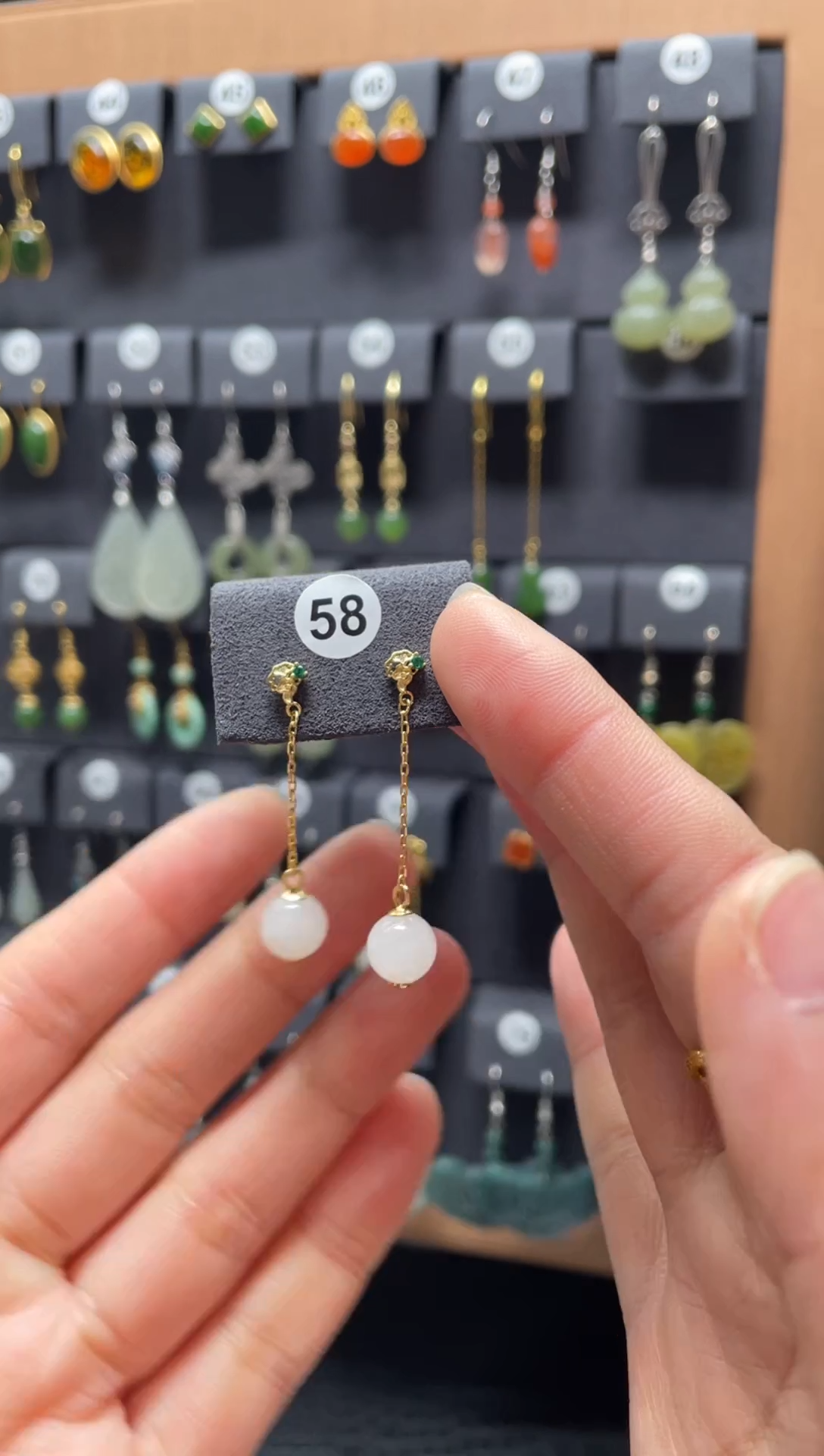 【闪购商品】和田玉耳饰银S925镶嵌0058