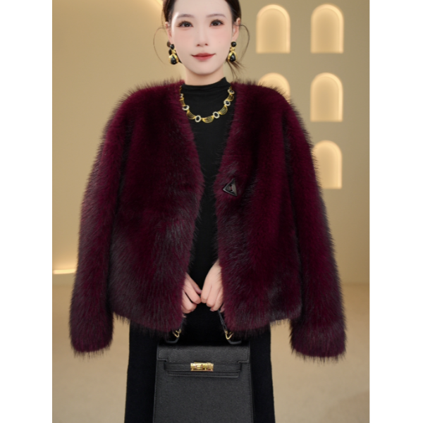 【杭州海宁正品】2025年冬季雪兰貂外套时尚大气女装-XLD5032