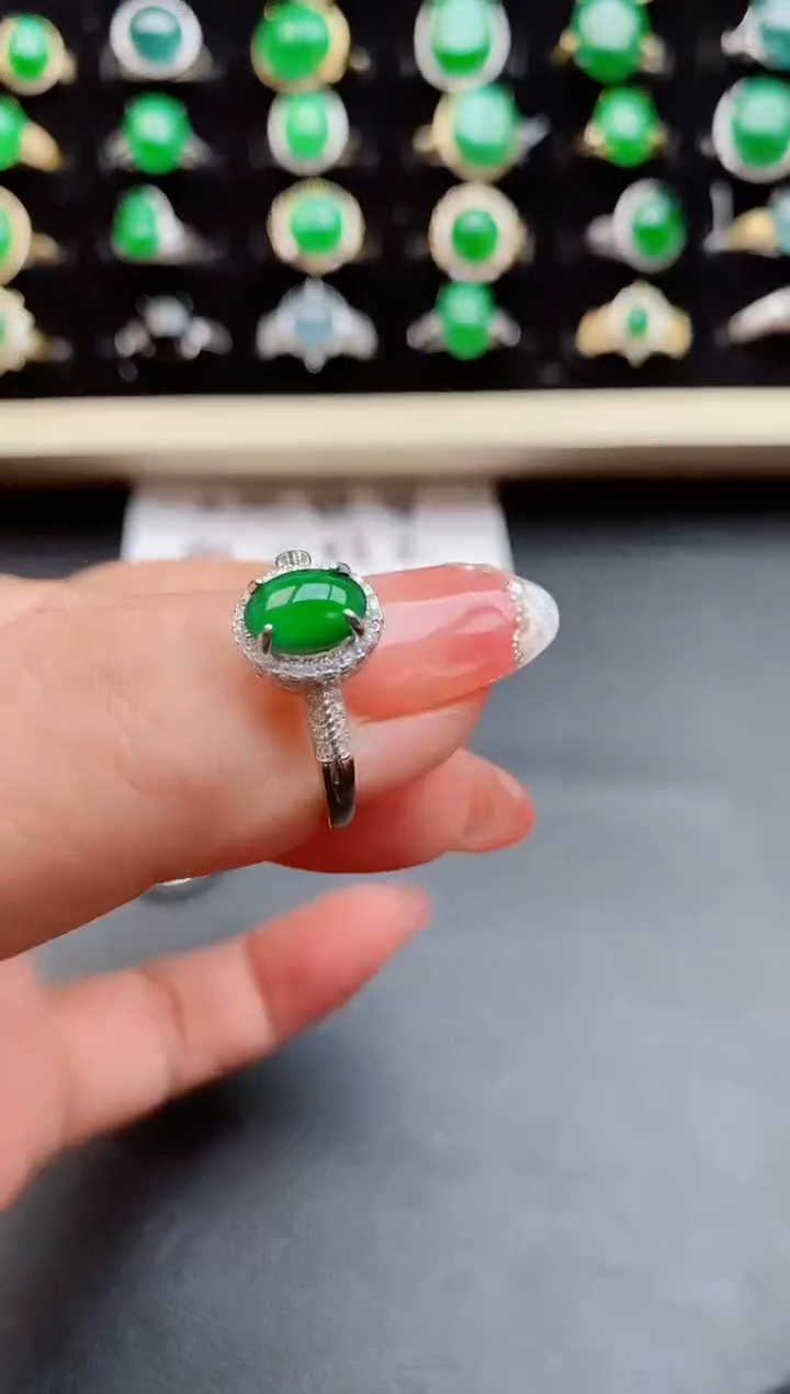 【闪购商品】翡翠戒指银S925镶嵌2121