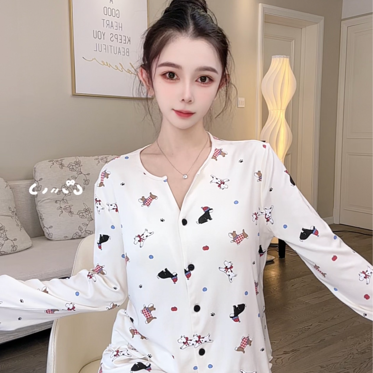 SIEOYJIEA/私迹大榕家viki【萌宠小狗】女款时尚气质家居服睡衣