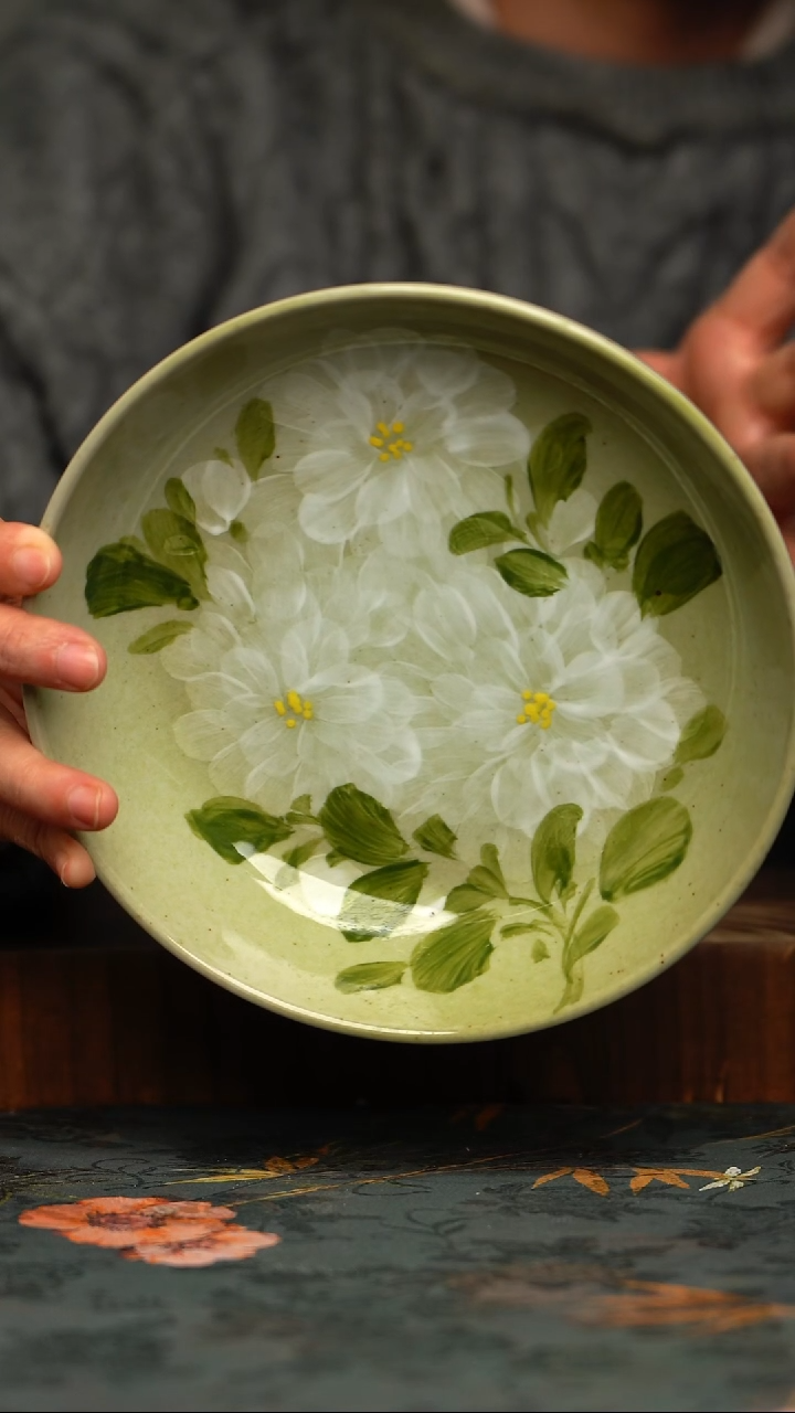 瓷片釉下彩手工手绘同款陶器