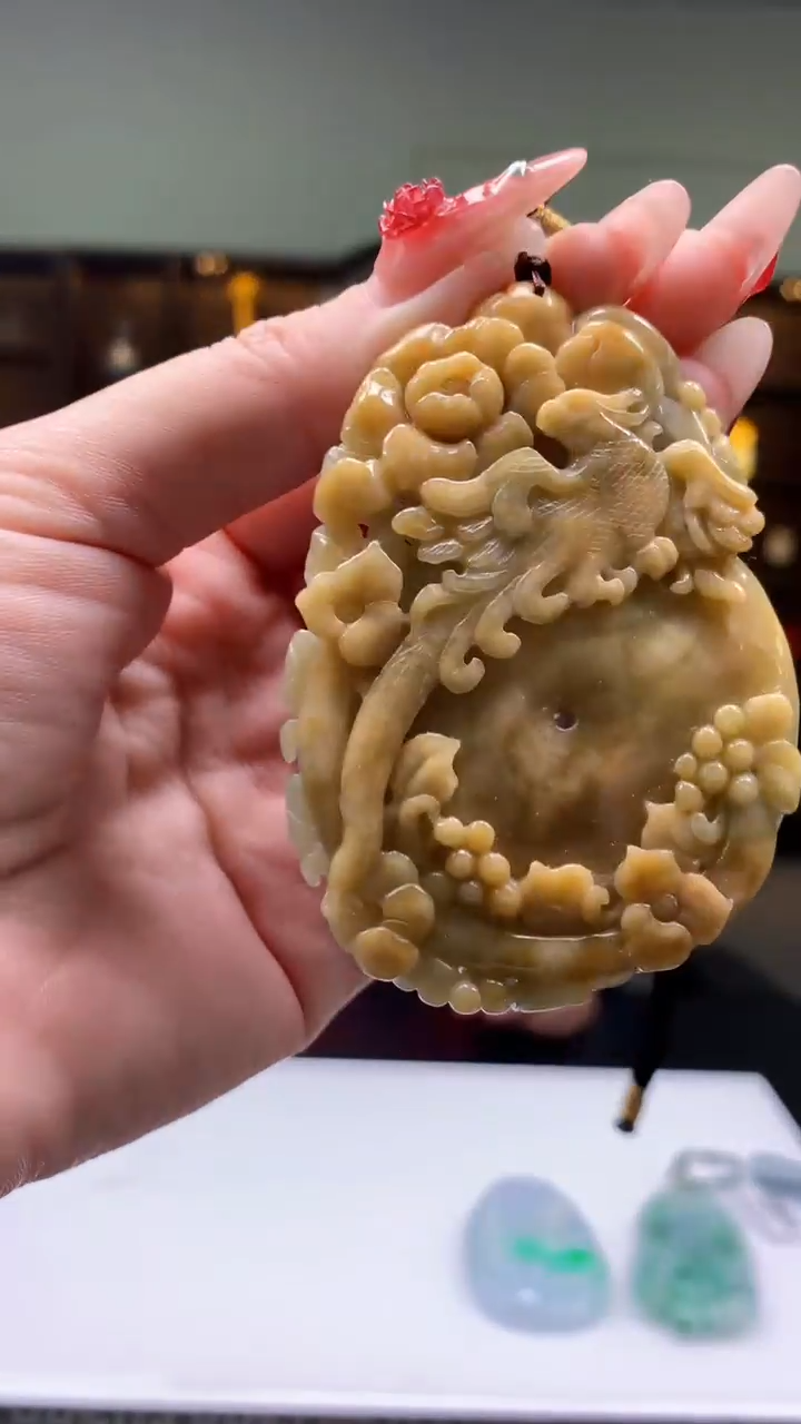 【闪购商品】定制翡翠未镶嵌1051ry-毛货挂件45