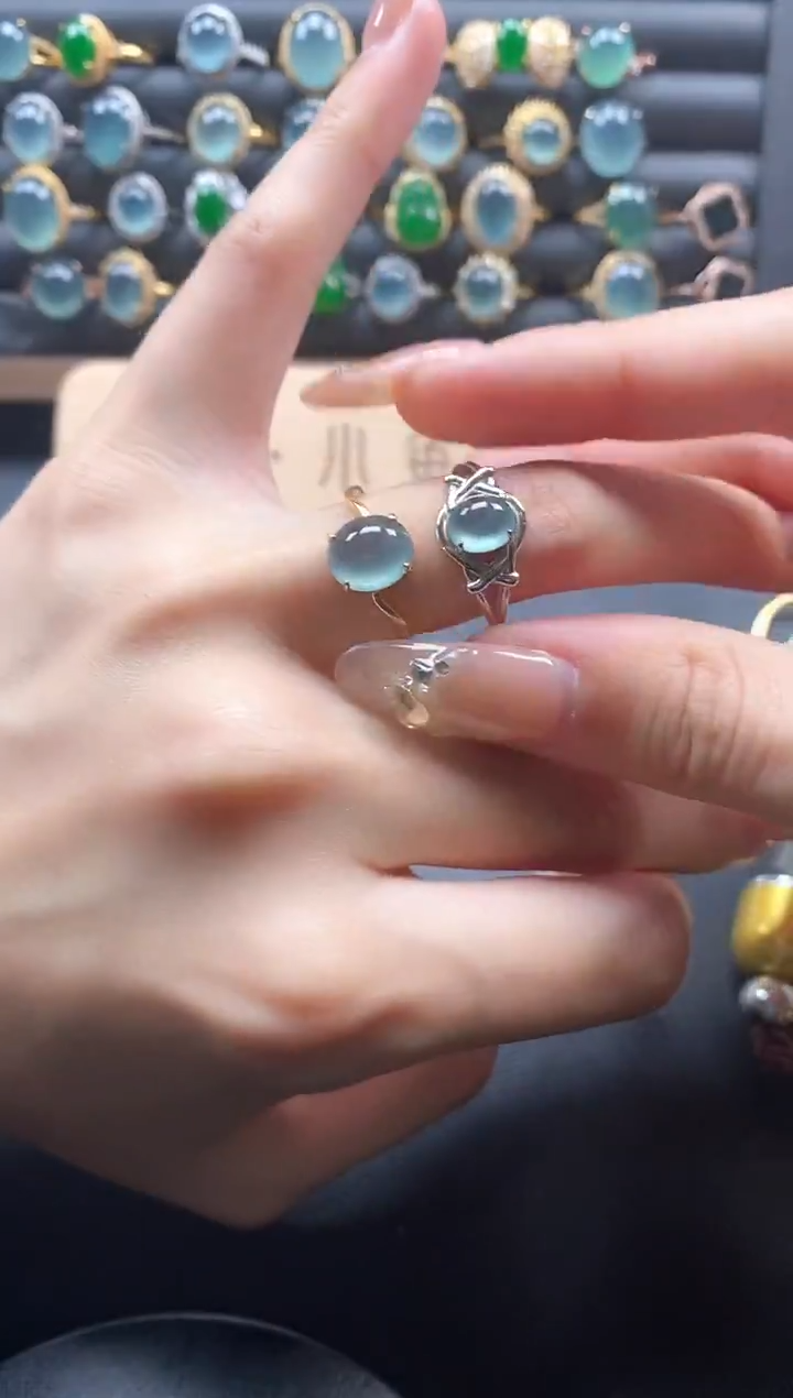 银S925镶嵌戒指翡翠51511