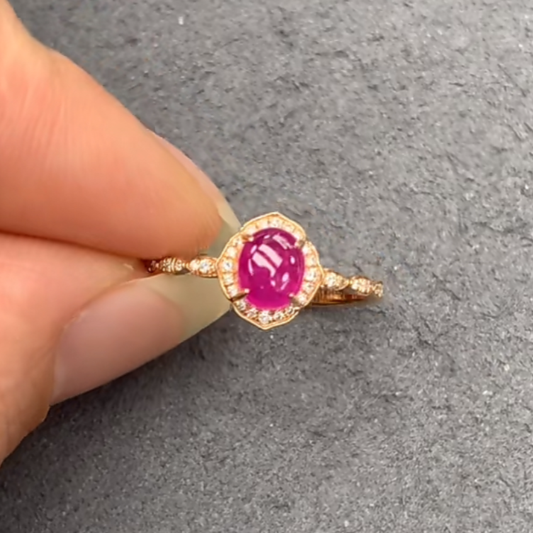 18K金红宝石戒指