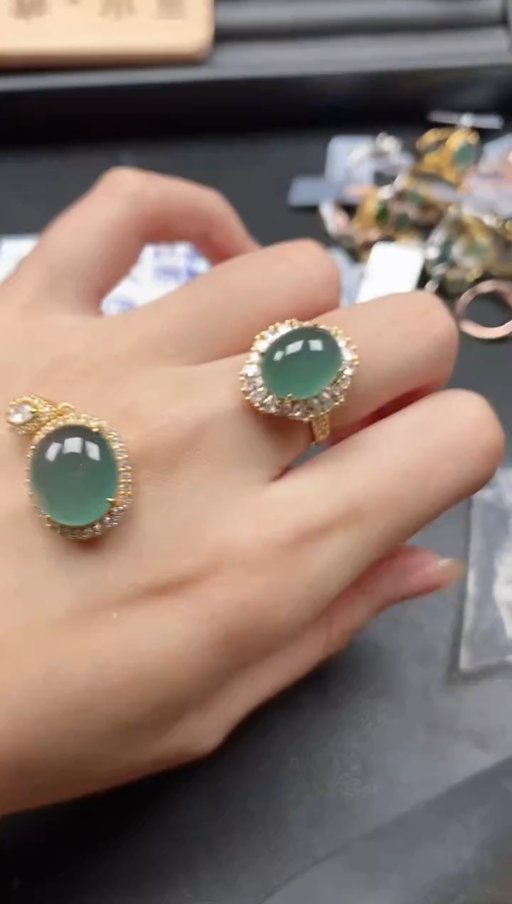 翡翠戒指银S925镶嵌51151