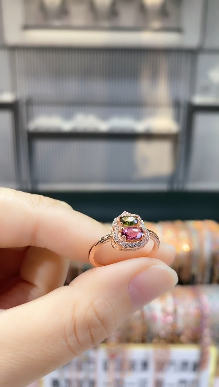 银S925镶嵌戒指碧玺6666666666