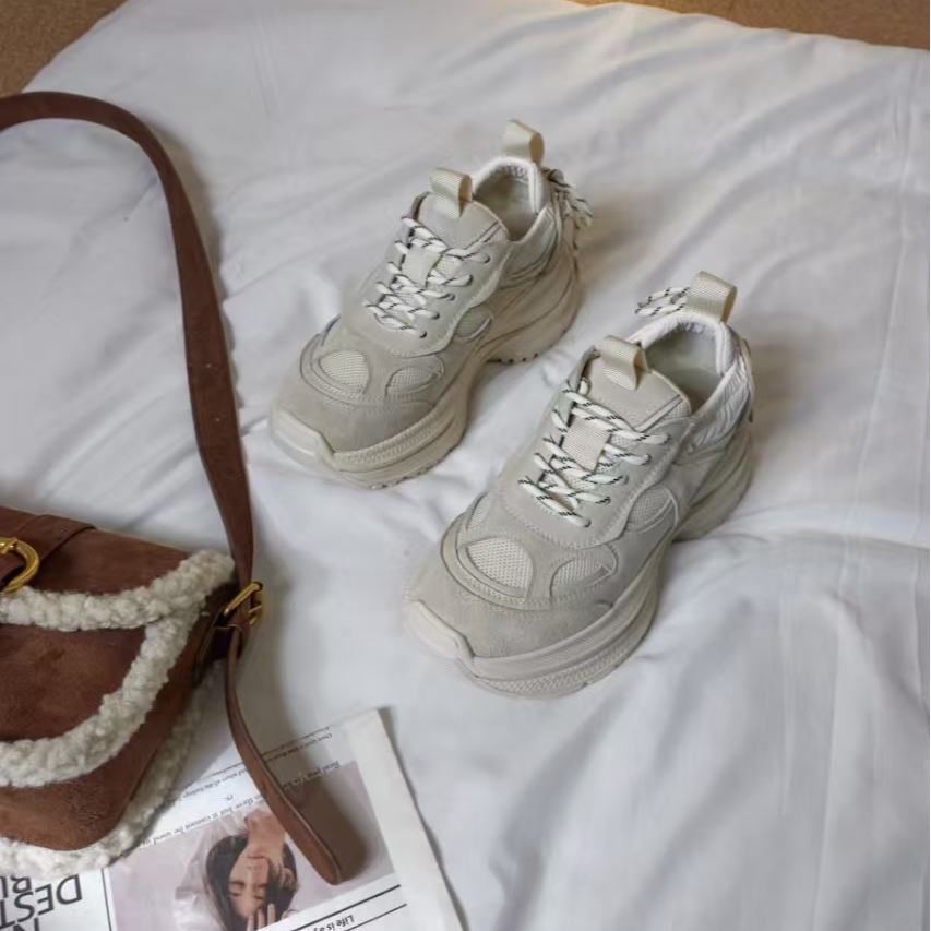 【HeiPa】安暖家新款走秀休闲透气平底低帮老爹鞋女百搭