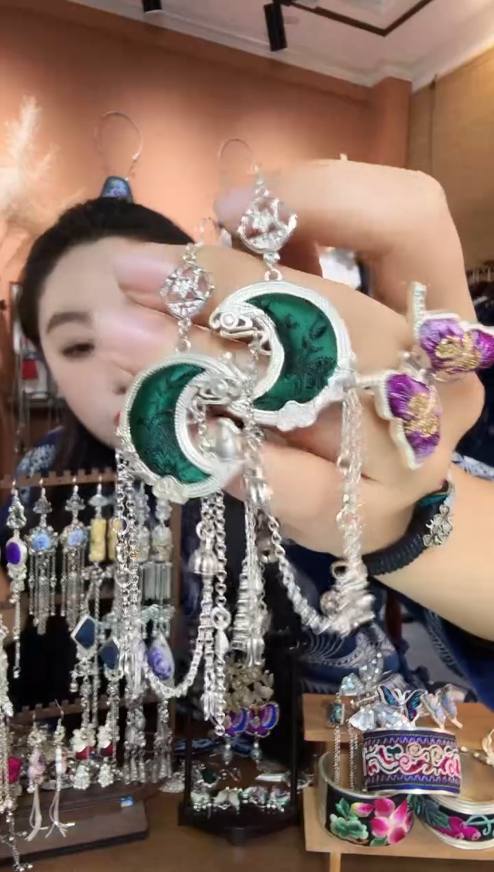 刺绣纯手工民族风耳环