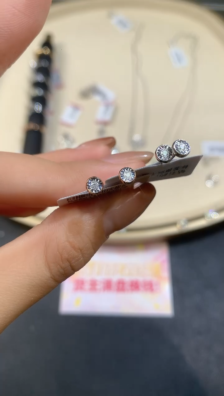 18K金镶嵌耳饰钻石耳饰多样性发货一件A172|780