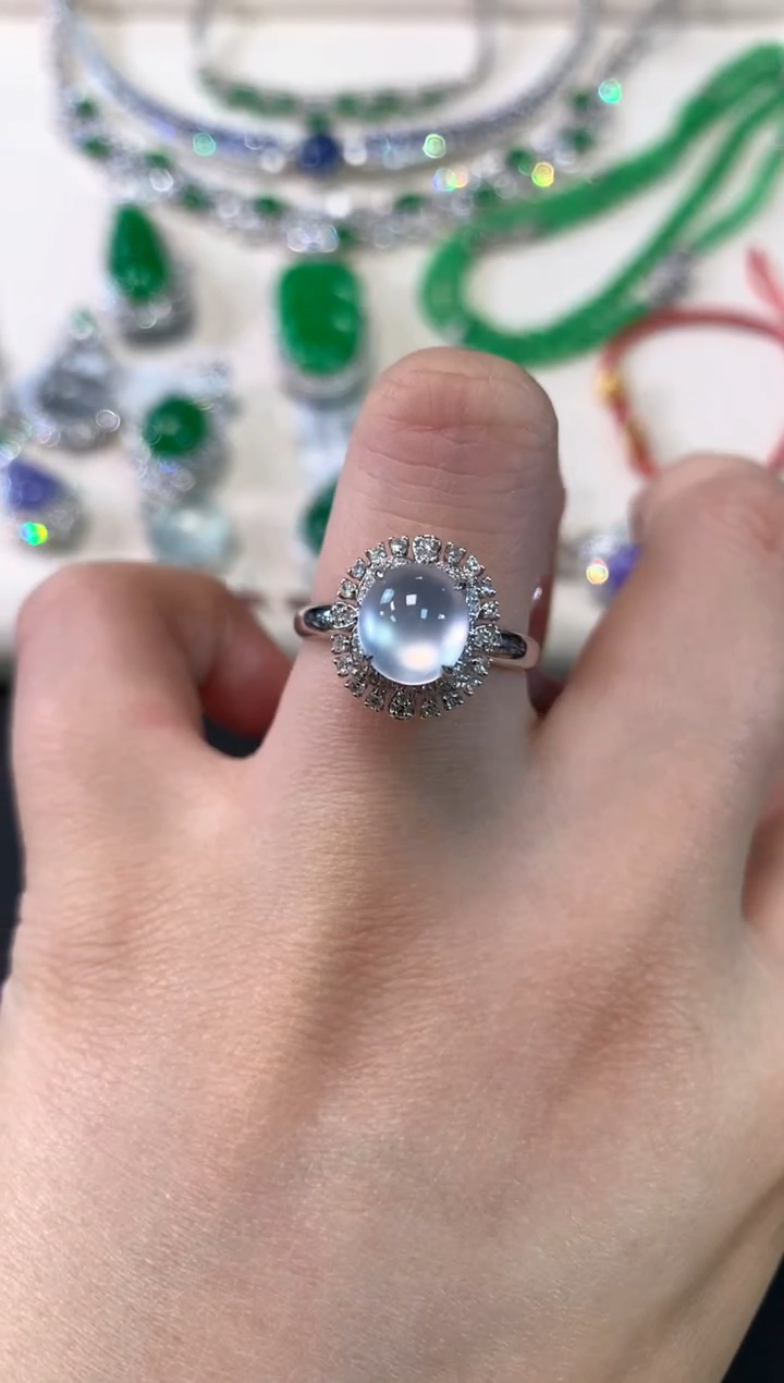 【闪购商品】翡翠戒指18K金镶嵌C87|5980